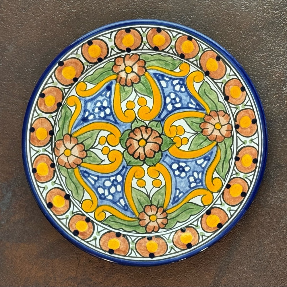 Mexican Handpainted 10” Ceramic Talavera Plate